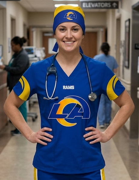 LOS ANGELES RAMS SCRUB TOP