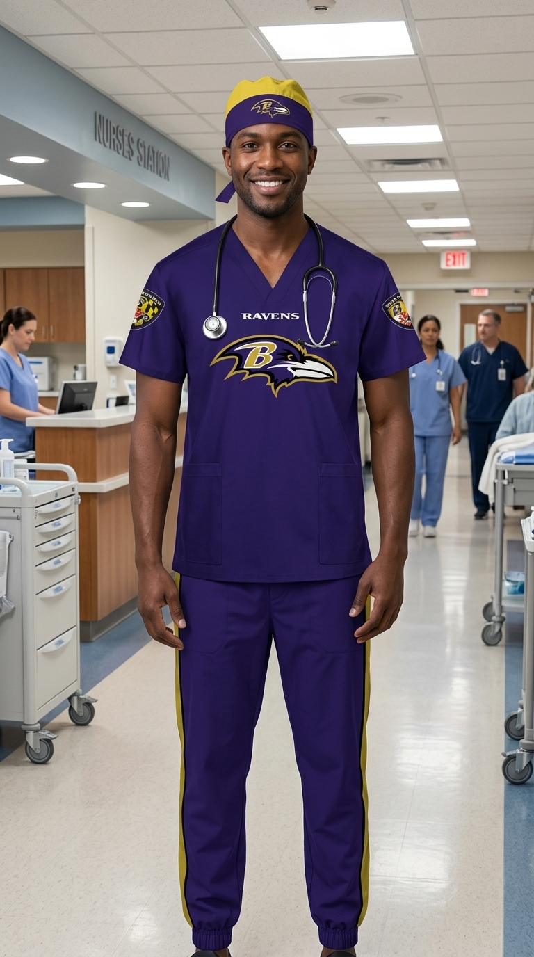 BALTIMORE RAVENS SCRUB SET
