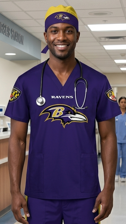 BALTIMORE RAVENS SCRUB TOP