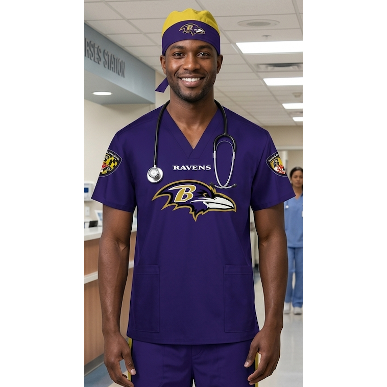 BALTIMORE RAVENS SCRUB TOP