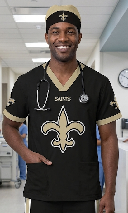 NEW ORLEANS SAINTS SCRUB TOP