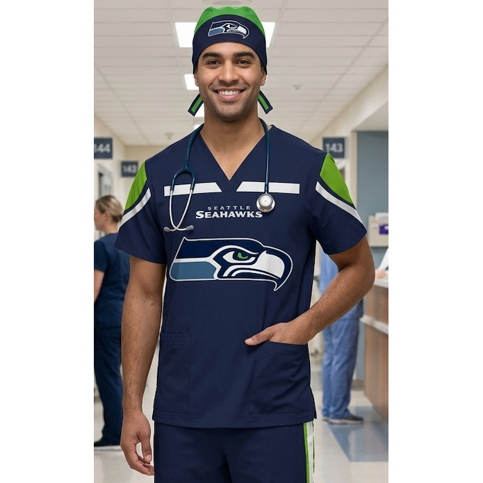 SEATTLE SEAHAWKS SCRUB TOP