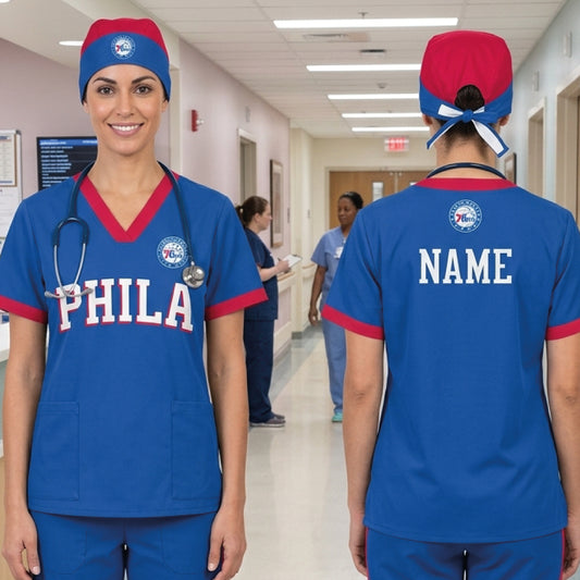 PHILADELPHIA 76ERS NBA SCRUB TOP