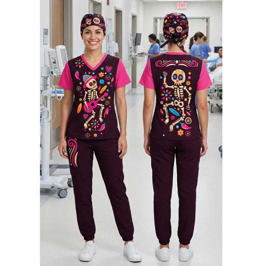 SKULL PLAYING GUITAR SCRUB SET