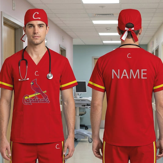 ST LOUIS CARDINALS MLB SCRUB TOP
