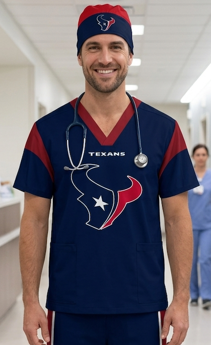 HOUSTON TEXANS SCRUB TOP
