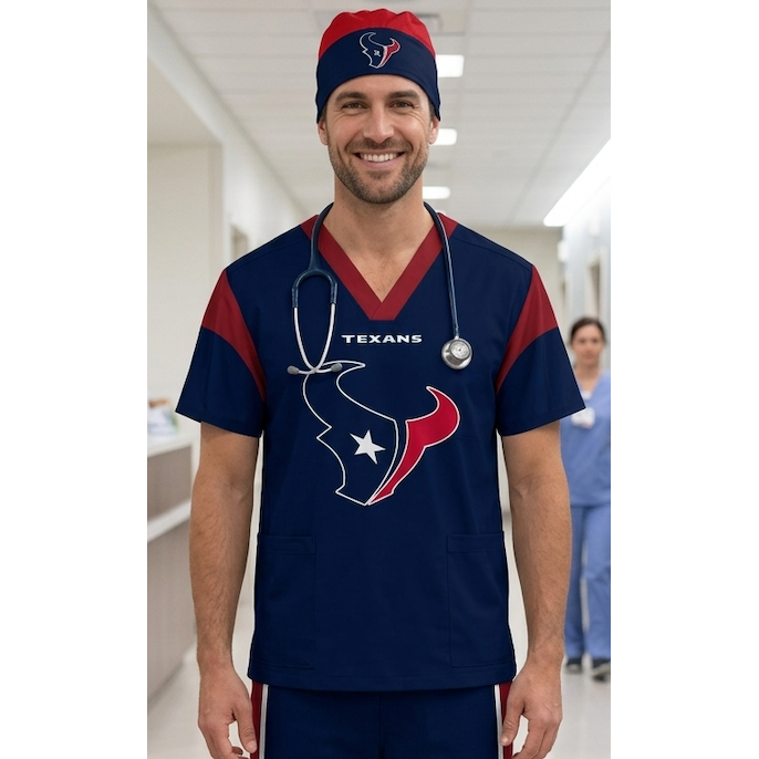 HOUSTON TEXANS SCRUB TOP