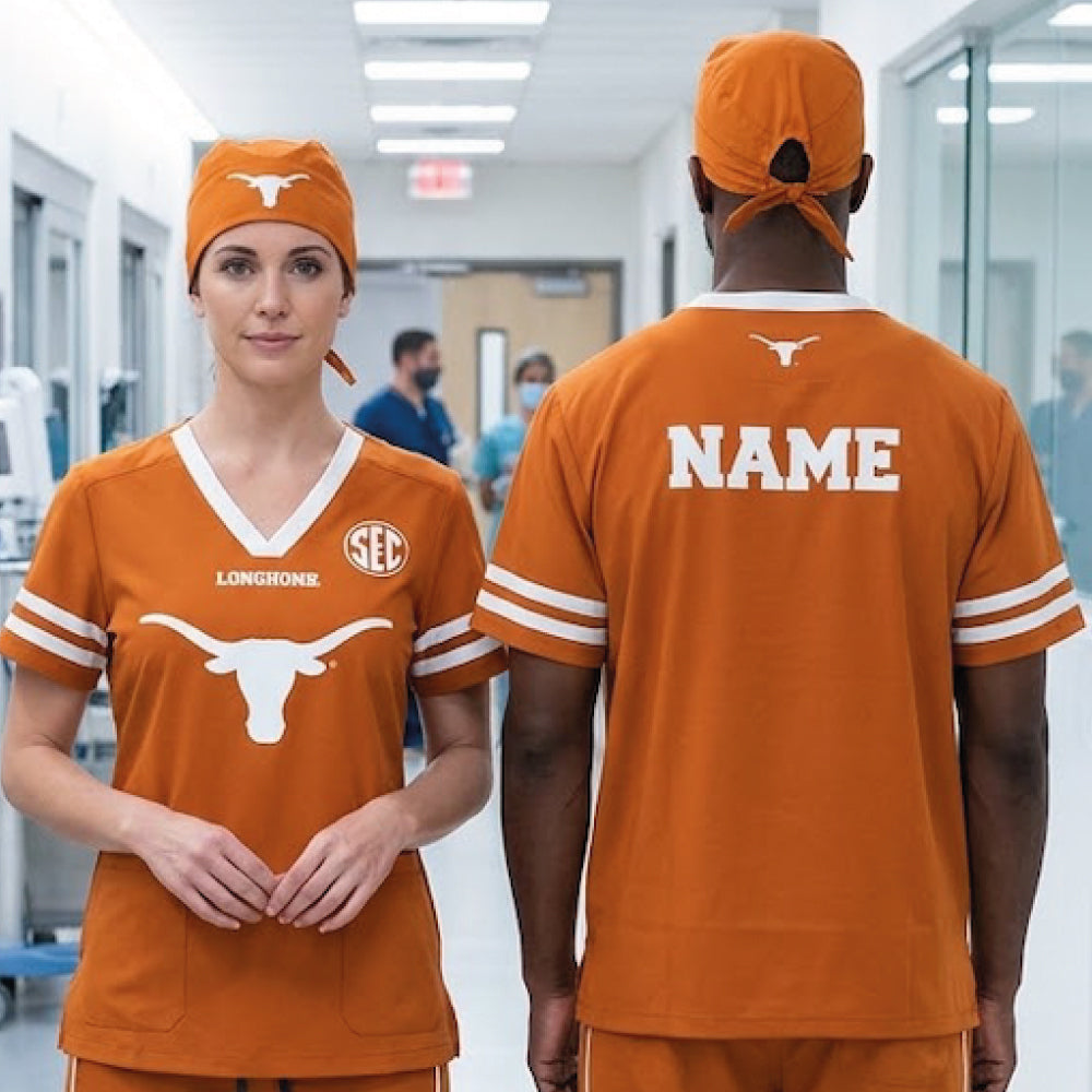 TEXAS LONGHORNS SCRUB TOP