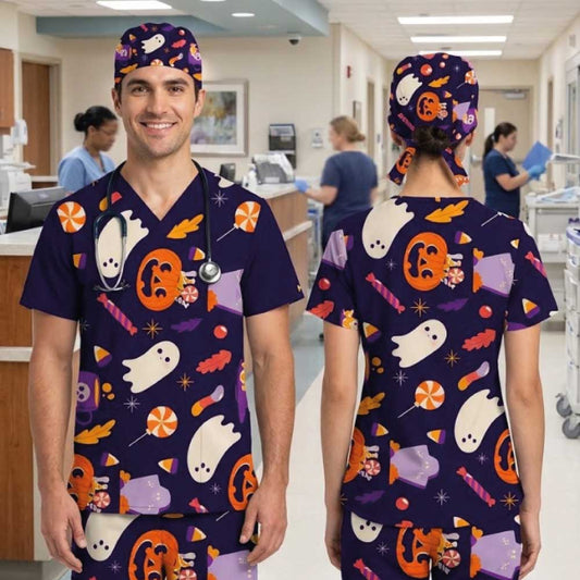 TRICK OR TREAT SCRUB TOP
