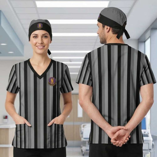 WEDNESDAY ACADEMY SCRUB TOP