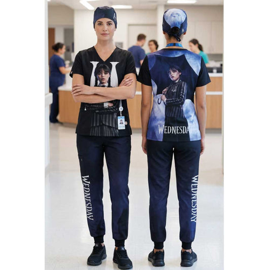 WEDNESDAY POSTER SCRUB SET