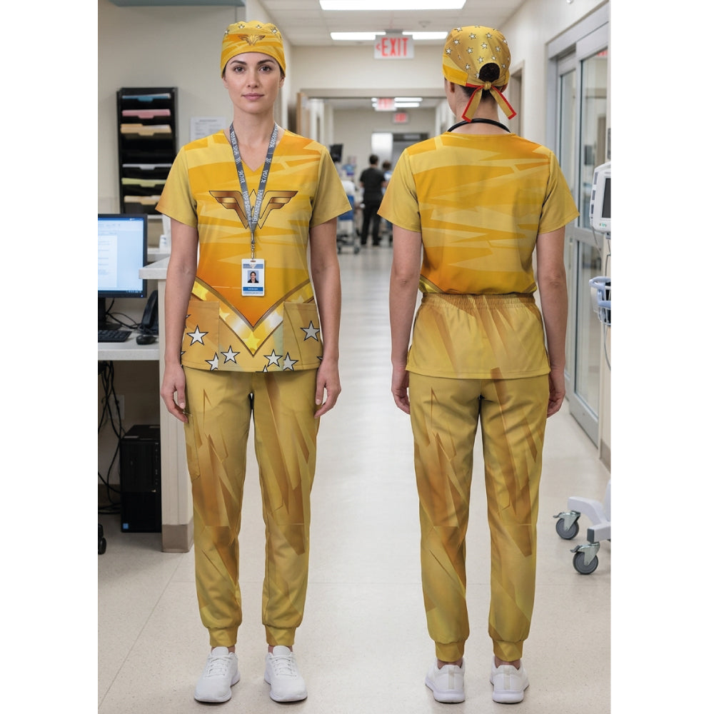 WONDER WOMAN GOLD SCRUB SET