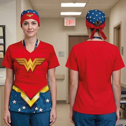 WONDER WOMAN SCRUB TOP
