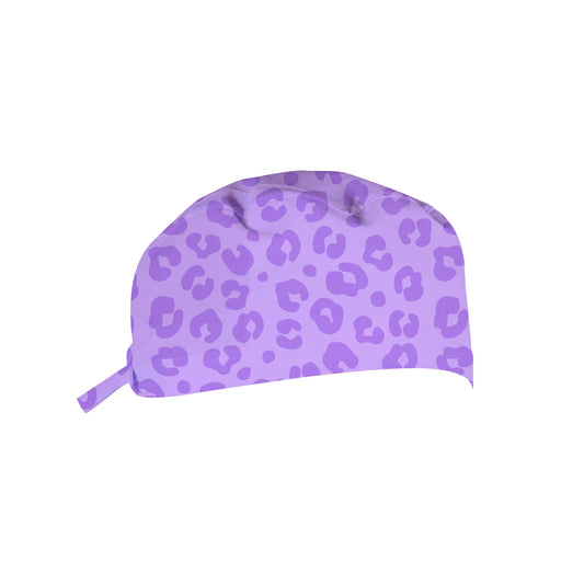 PURPLE LEOPARD PRINT SCRUB CAP
